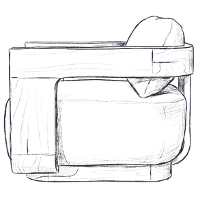 Pencil drawing of the sled-base lounge chair from the side